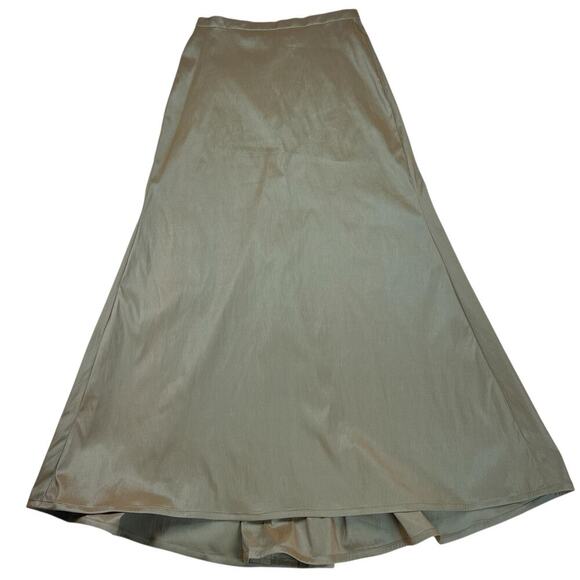 Tadashi Collection Formal Taffeta A-Line Maxi Skirt Iridescent Green/Tan Size 14 - Picture 1 of 11